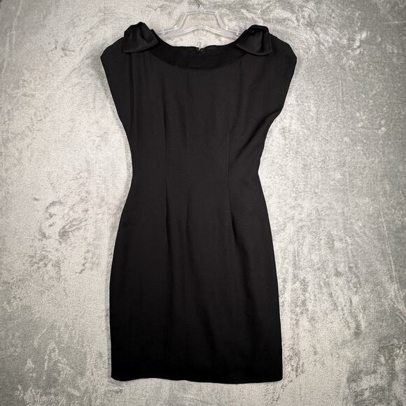 Ann Taylor Dress Womens 2 Black Sheath Bows Feminine Neutral Party Casual Office - Picture 2 of 8